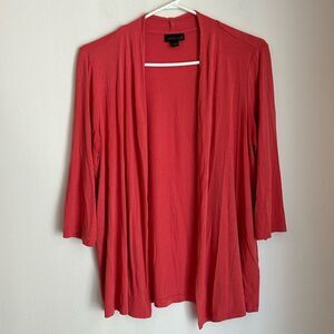 J. Jill Women Lightweight Open 3/4 layering top coral orange peach size small